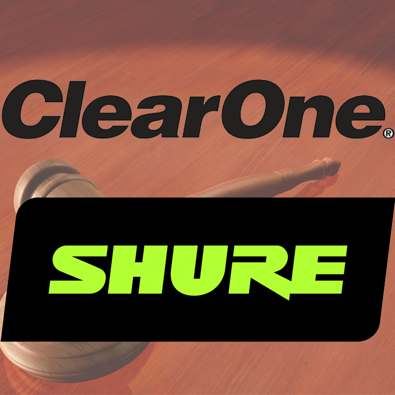 clearone and shure logos
