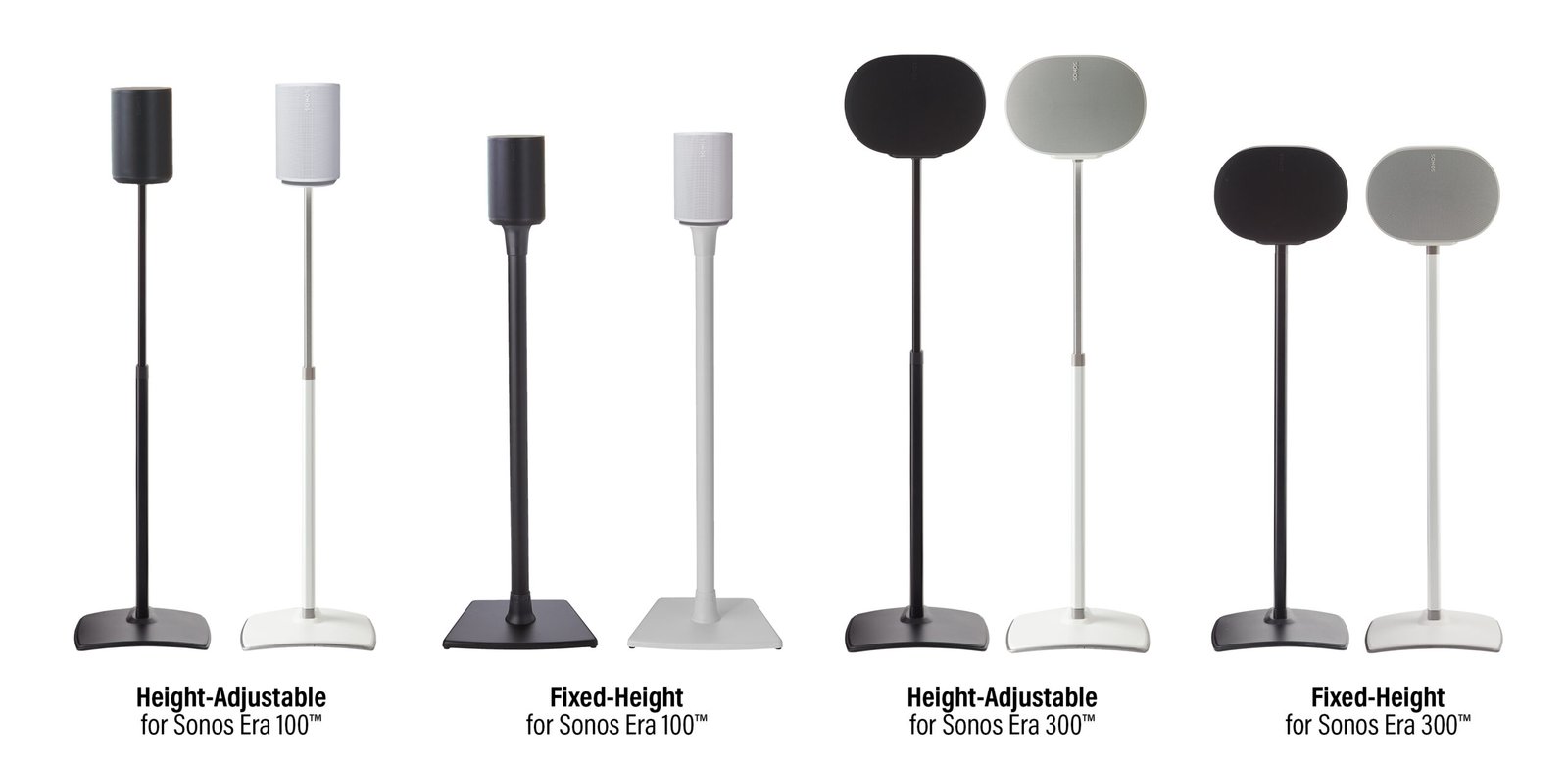 SANUS Launches Speaker Stands and Wall Mounts for the New Sonos® Era 100™ and Era 300™ Wireless Speakers.